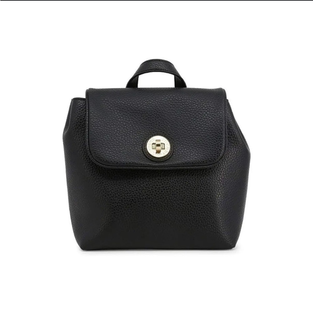 EMPORIO ARMANI Black Mini Backpack Synthetic Pebbled Leather Bag